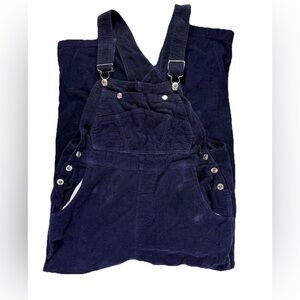 D'MODE Corduroy Overalls Women's Medium Blue Vintage 90s Y2K Silver Boho Retro